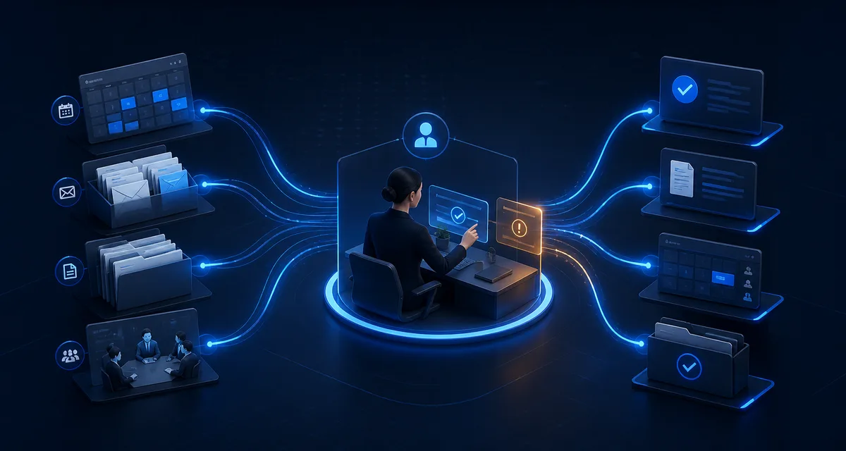 AI Automation For Administrative Assistants — editorial illustration