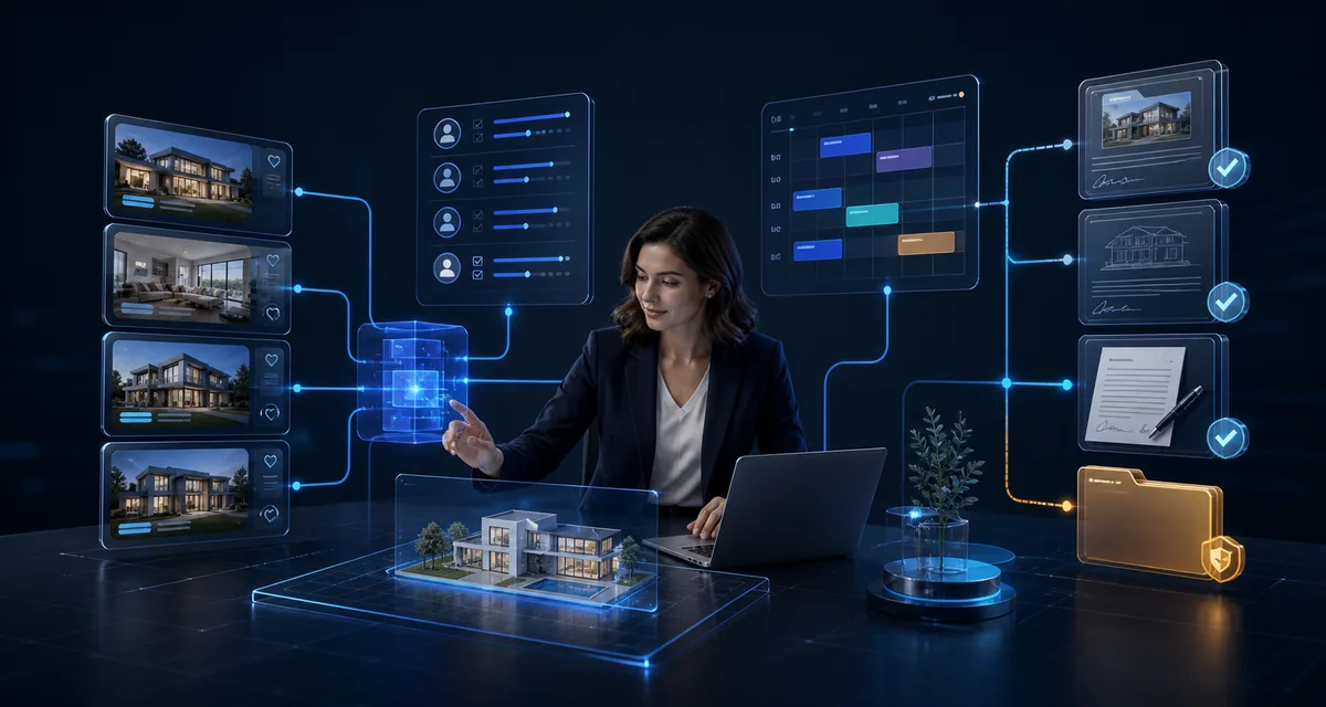 AI Automation for Real Estate Agents: 33 Tasks — editorial illustration