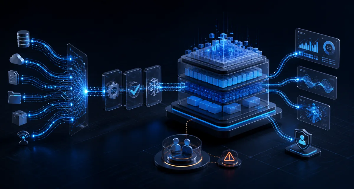 AI Data Warehouse Automation: 18 Tasks — editorial illustration