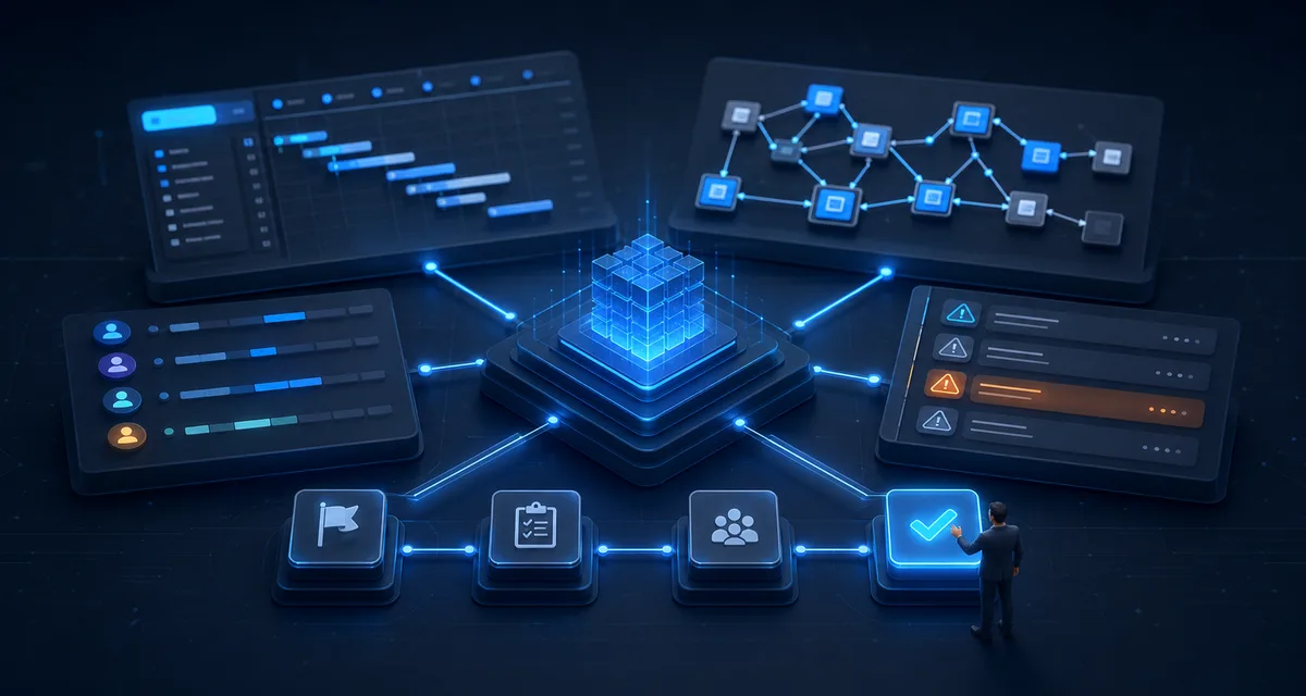 AI in IT Project Management: 21 Tasks Ranked — editorial illustration