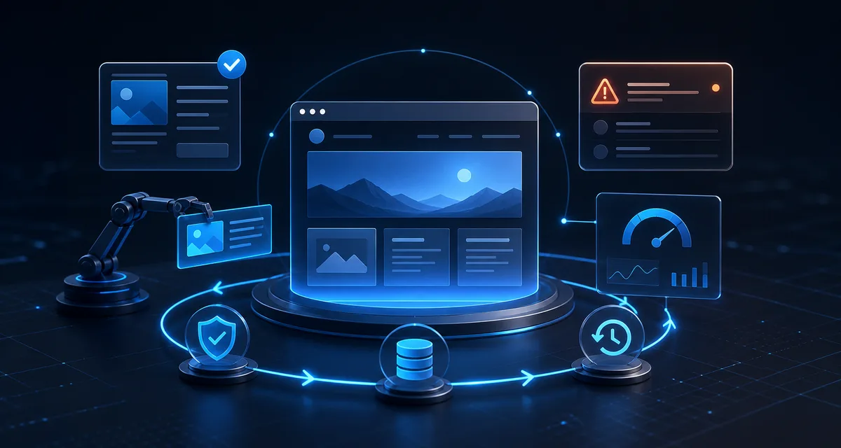 AI Website Maintenance Automation: 35 Tasks — editorial illustration