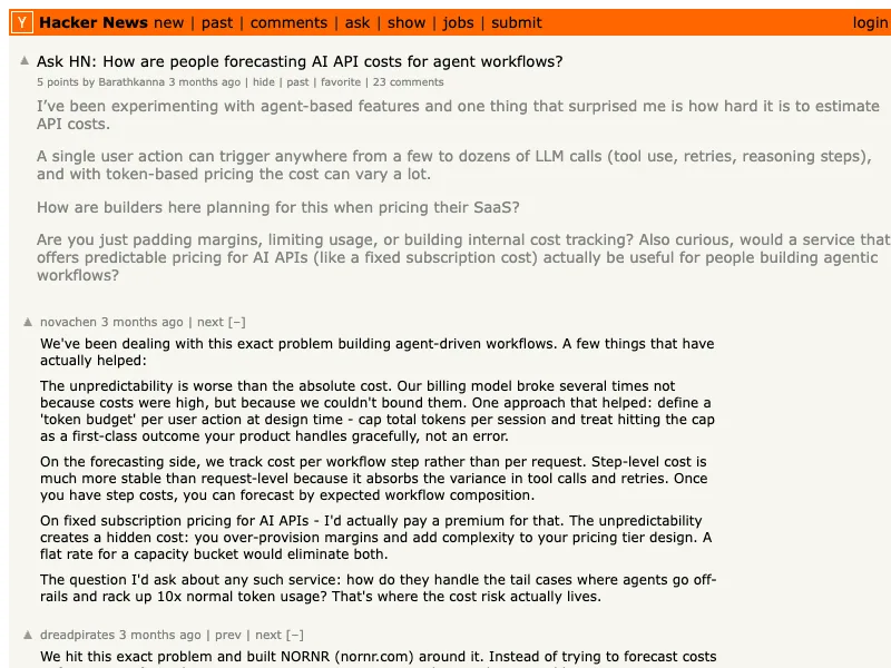 Hacker News search capture for best AI agents tools discussions