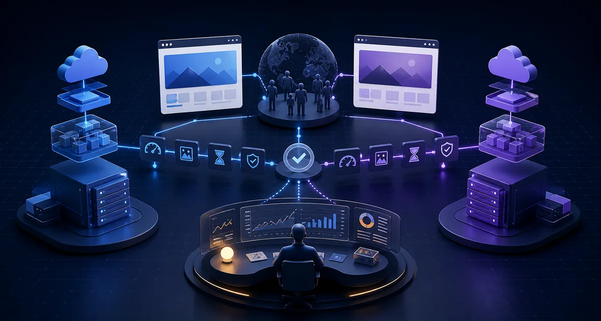 Wix vs Squarespace Core Web Vitals Data — editorial illustration